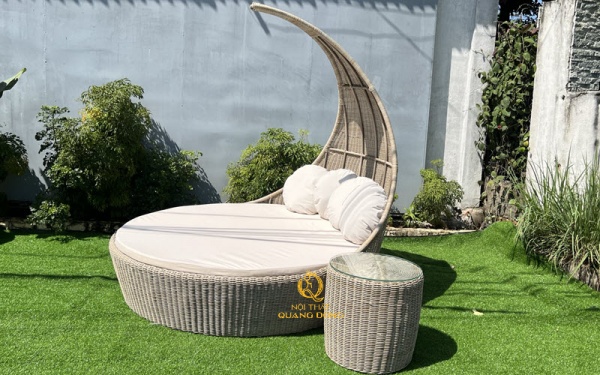 Giường tắm nắng mây nhựa QD-544 thiết kế độc lạ