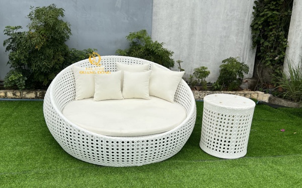 Giường tắm nắng QD-512 màu trắng tinh khôi thư giãn tuyệt vời