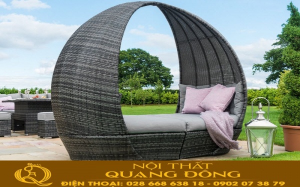 Giường nằm thư giãn tắm nắng ngoài trời QD-532 Mẫu giường nằm thư giãn tắm nắng QD-532 thích hợp cho hồ bơi bãi biển bằng nhựa giả mây cao cấp