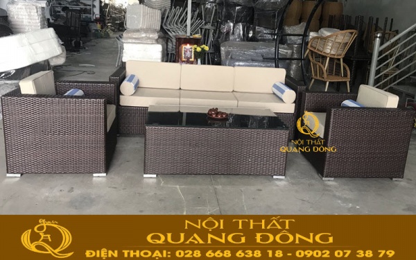 Sofa bộ giả mây QD-606 đơn giản phù hợp với nhiều không gian khác nhau