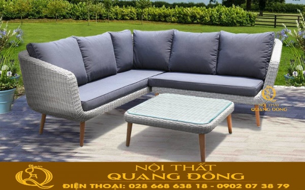 Sofa giả mây QD-619 thiết kế gọn gàng thanh lịch cho không gian ngoài trời