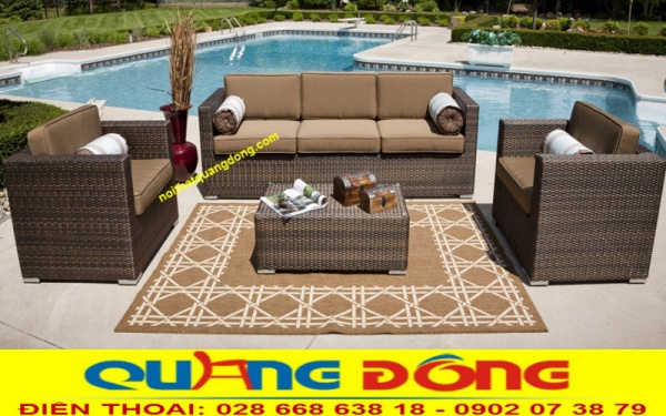 Sofa giả mây QD-646 mang vẻ đẹp tinh tế bền đẹp cho không gian ngoài trời