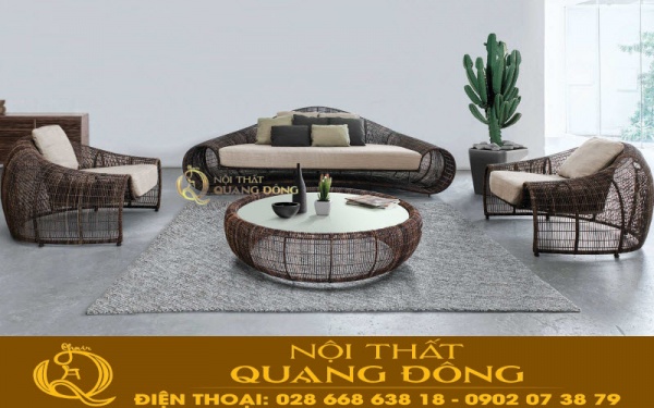 Sofa giả mây QD-694 thiết kế độc đáo nâng tầm không gian sống