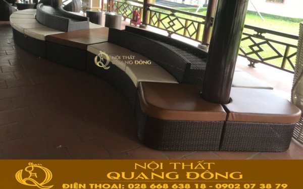 Sofa QD-707 tiện nghi, sang trọng thích hợp ở những nơi công cộng, tiền sảnh, sân vườn, hoa viên