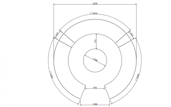 Bản vẽ kỹ thuật có kích thước số đo của bộ sofa giả mây QD-713