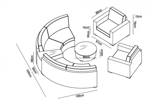 Kích thước sofa mây nhựa QD-730 được chúng tôi vẽ nên từ bản vẽ 3D tùy theo yêu cầu khách hàng