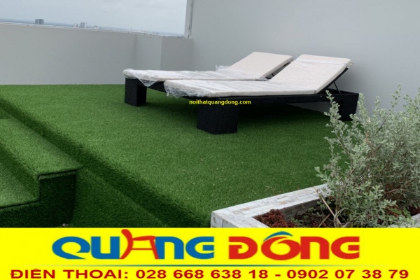 Ghế nằm hồ bơi QD-507 với kích thước chuẩn dành cho 2 người dùng Ghế nằm hồ bơi giả mây thiết kế dạng đôi sản phẩm dùng cho 2 người với kích thước đạt chuẩn