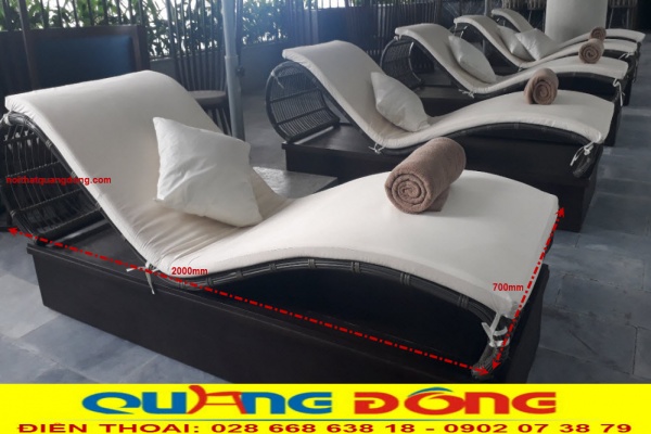 Quy cách chuẩn mẫu ghế hồ bơi QD-579 mà Nội Thất Quang Đông cung cấp cho NEW ORIENT HOTEL