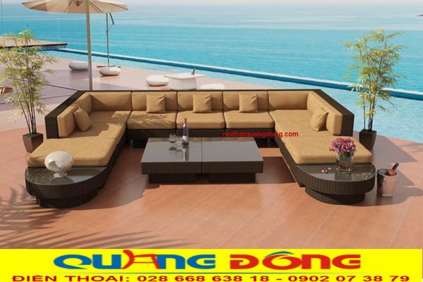 Bộ sofa ngoài trời thiết kế tháo giáp thông minh bạn có thể tùy ý lắp ghép tạo thành bộ sofa góc, hay chữ U, phù hợp cho mọi không gian