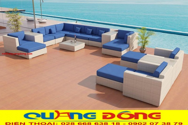 Mẫu sofa ngoài trời giả mây cao cấp dùng cho những sảnh lớn