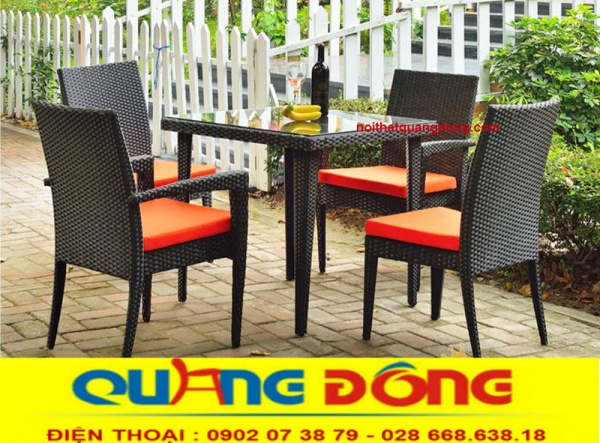 Bàn ghế cho quán cafe sân vườn, bàn ghế giả mây đẹp