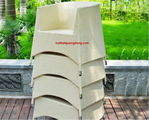 Ghế giả mây QD-362 xếp chồng gọn gàng Ghế giả mây QD-362 tiện lợi có thể xếp chồng gọn gàng khi không sử dụng