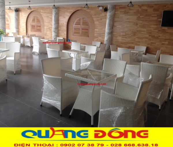 Bàn ghế nhựa giả mây cho quán cafe Mẫu bàn ghế nhựa giả mây dùng cho quán cafe, sân vườn, ngoài trời, sân thượng