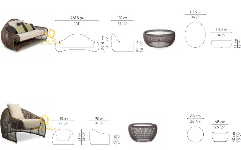 Sofa giả mây QD - 694