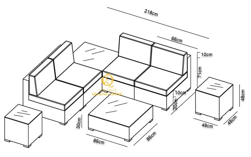 Sofa mây nhựa QD-737