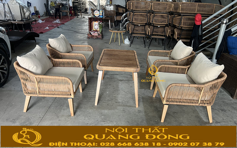 Bàn ghế giả mây QD-2102