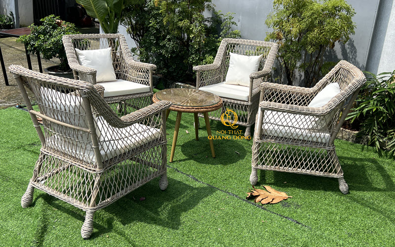Bàn ghế giả mây QD-2104