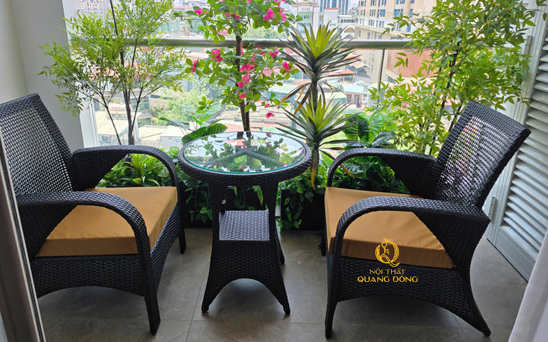 Bàn ghế giả mây QD-2108