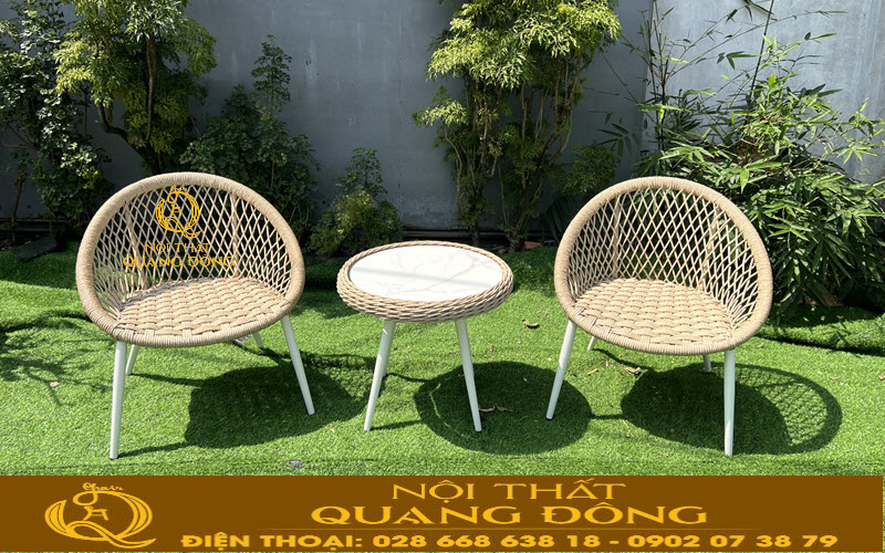 Bàn ghế giả mây QD-2110