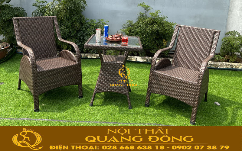 bàn ghế giả mây QD - 272