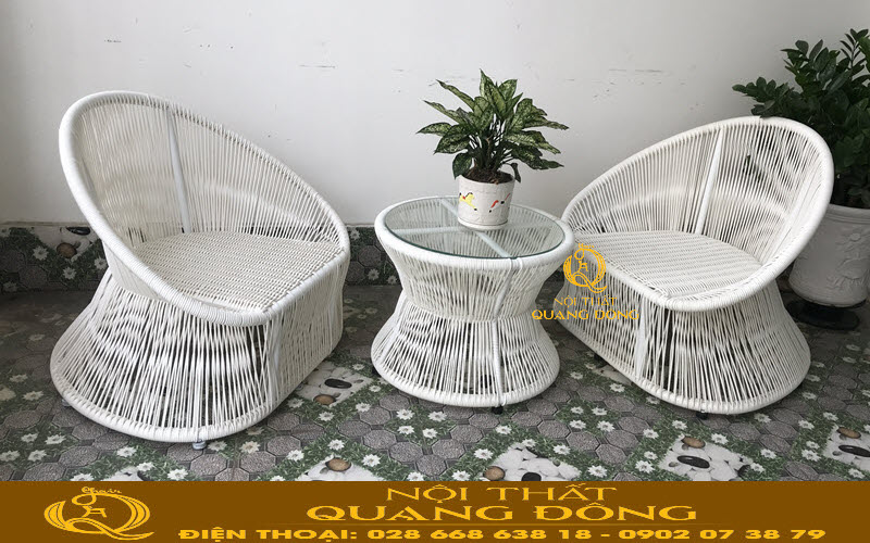 Bàn ghế giả mây QD - 307