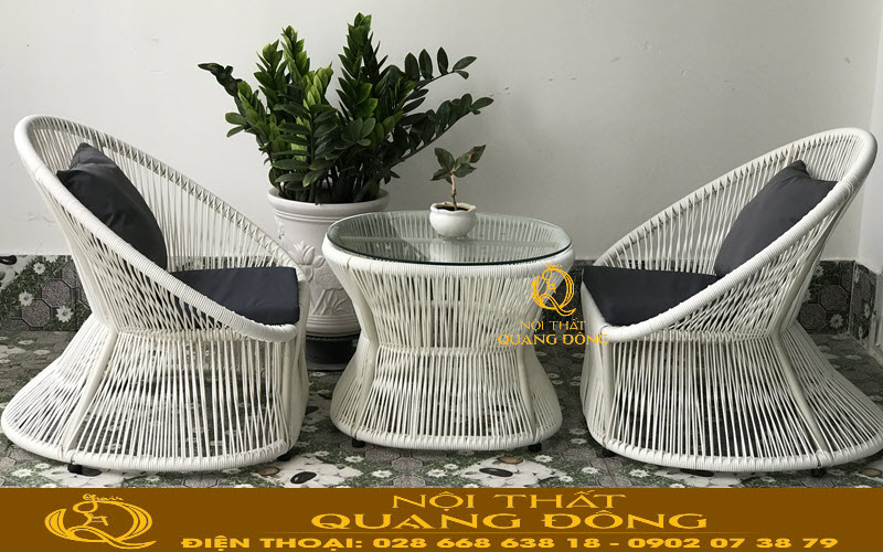 Bàn ghế giả mây QD - 307