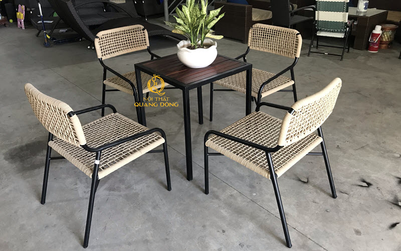 bàn ghế giả mây QD - 337