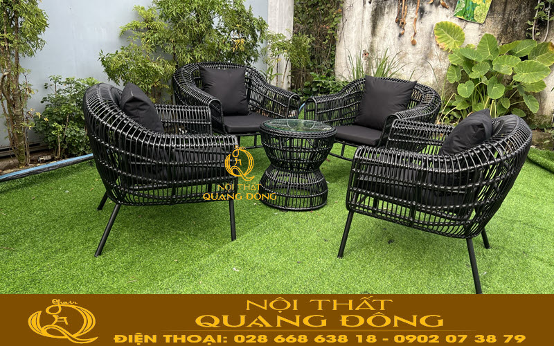 Bàn ghế giả mây QD - 342