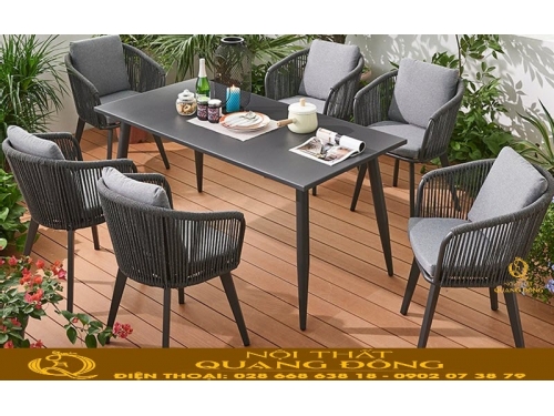 Bàn ghế giả mây QD - 374