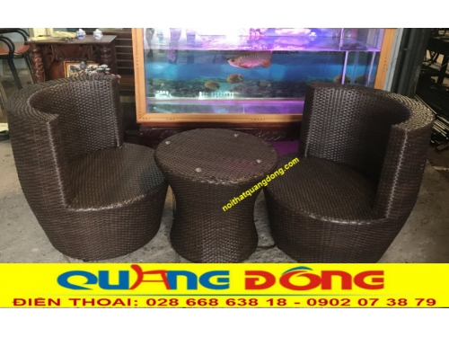 Bàn ghế giả mây QD - 2075
