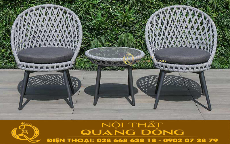 Bàn ghế giả mây QD - 341