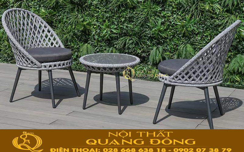 Bàn ghế giả mây QD - 341