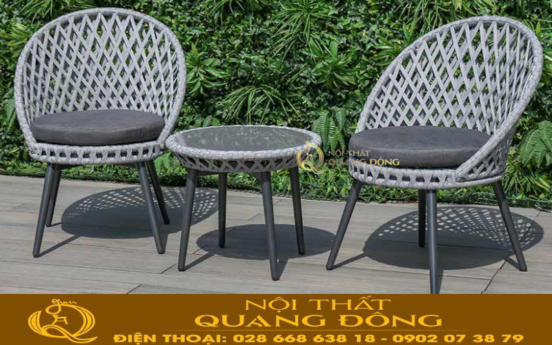 Bàn ghế giả mây QD - 341