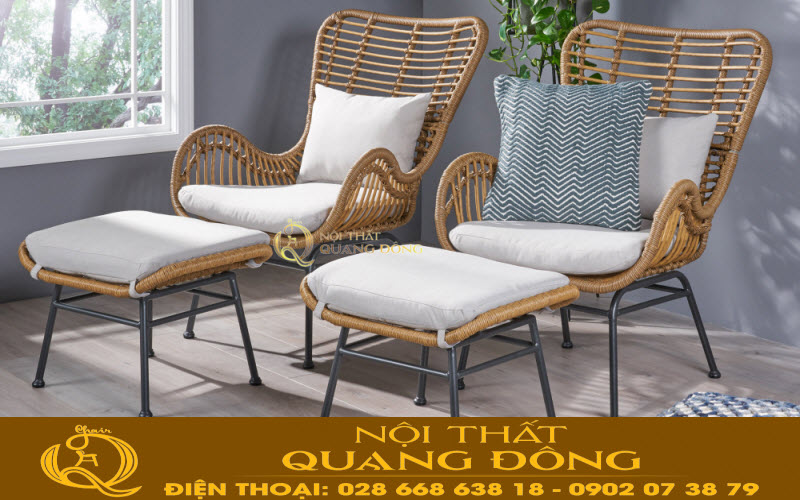 Bàn ghế giả mây QD - 356