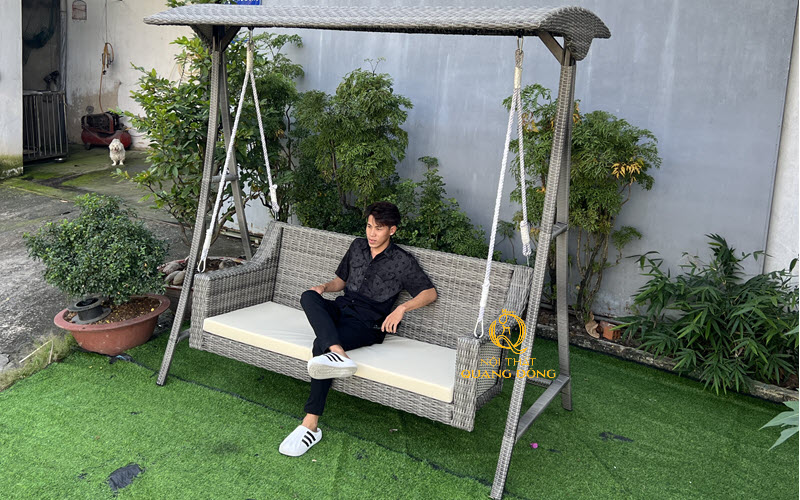 xích đu mây nhựa QD - 502