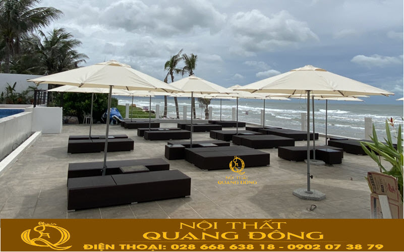 Xưởng Nội thất Quang Đông chuyên sản xuất ghế hồ bơi mây nhựa cao cấp