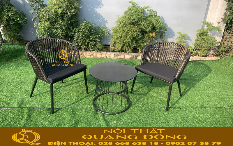 Những mẫu bàn ghế mây nhựa 2 ghế 1 bàn cho ban công