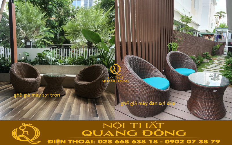 Nên mua ghế giả mây sợi tròn hay sợi dẹp