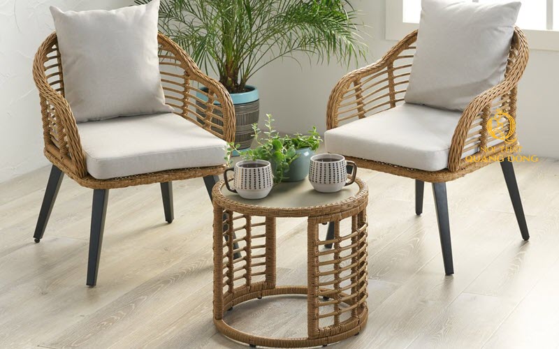 Bàn ghế mây nhựa dành cho ban công Bàn ghế dành cho ban công