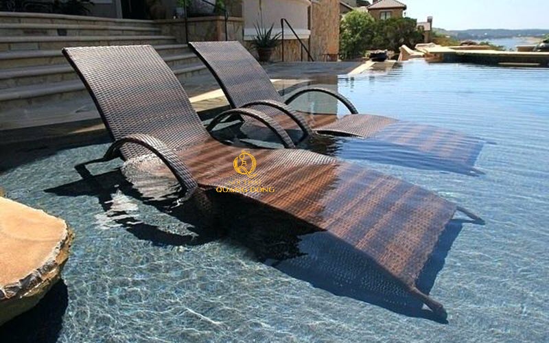 Ghế hồ bơi mây nhựa QD - 1237 thiết kế sang trọng và tinh tế