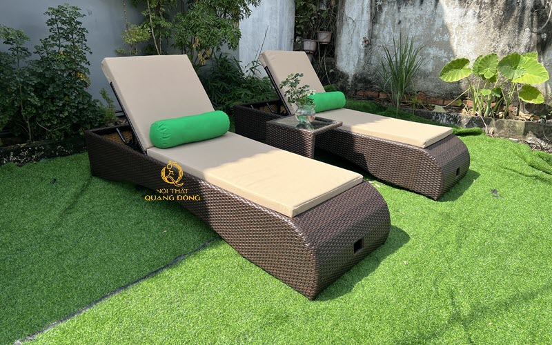 Ghế nằm hồ bơi Qd - 1271 nệm gối êm ái mang đến trải nghiệm nghỉ ngơi thoải mái và sang trọng
