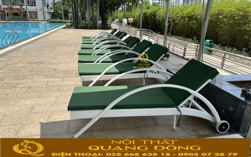 Ghế nằm hồ bơi QD-1280 điểm nhấn sang trọng tại chung cư Phú Hoàng Anh, Nhà Bè
