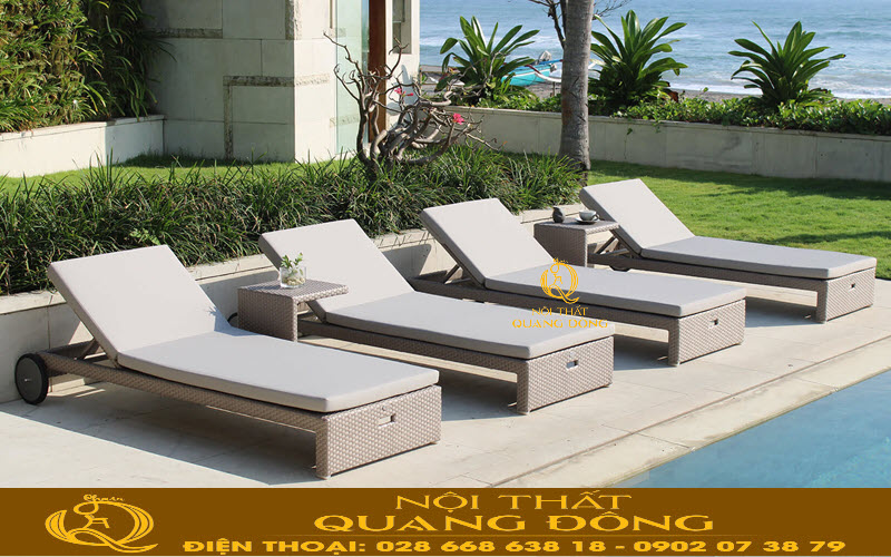 Ghế hồ bơi mây nhựa Qd - 253 sản phẩm của Nội thất Quang Đông