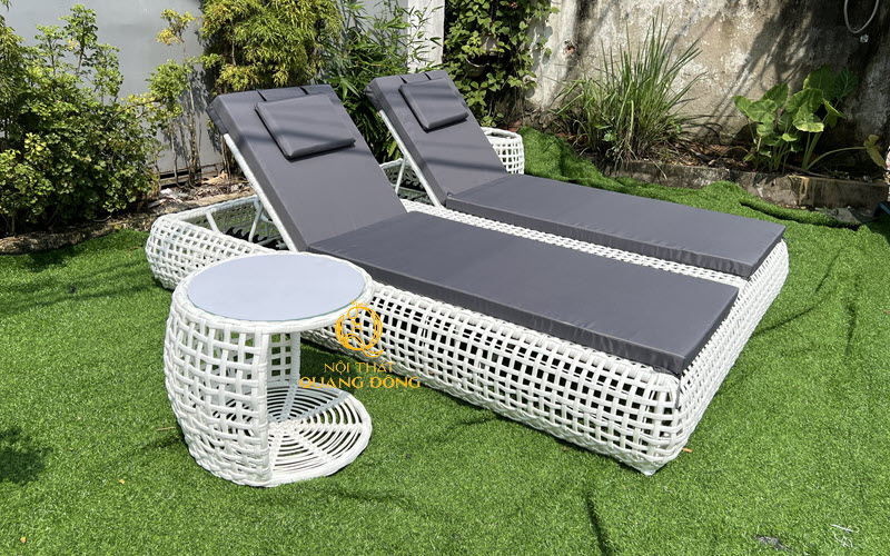 Ghế nằm hồ bơi mây nhựa thư giãn ngoài trời QD - 587 Nội thất Quang Đông Ghế nằm hồ bơi thư giãn QD - 587