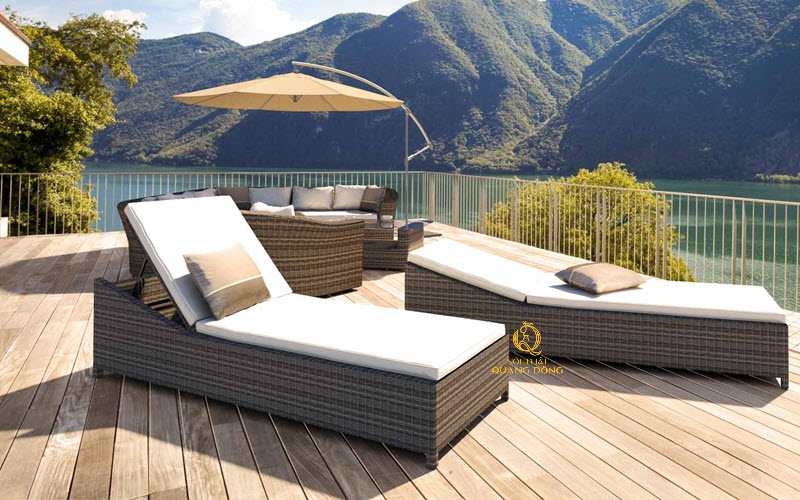 Ghế nằm hồ bơi giả mây QD - 599 Nội thất Quang Đông 
