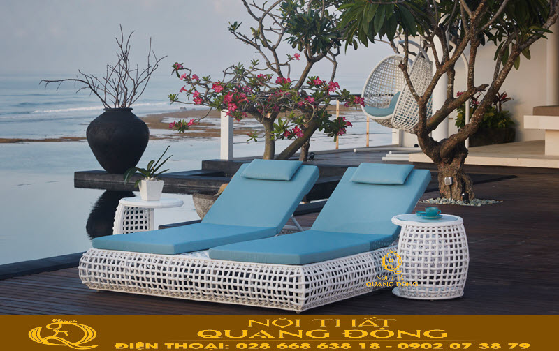 Ghế hồ bơi giả mây có mức giá hợp lý nhưng vẫn đảm bảo chất lượng và thẩm mỹ