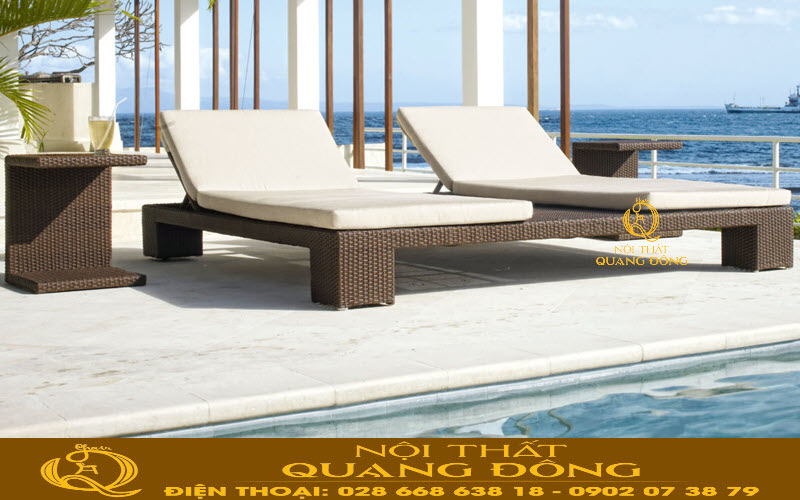 Ghế hồ bơi giả mây đa dạng kiểu dáng giúp dễ dàng bố trí với không gian