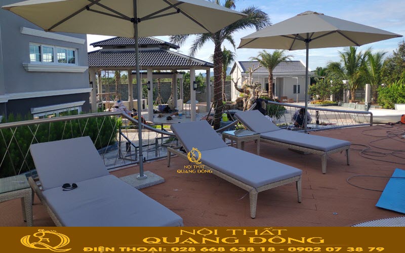 Ghế nằm hồ bơi phù hợp cho gia đình, resort, khách sạn và villa