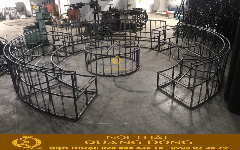 Sofa mây nhựa tại Nội thất Quang Đông có khung bằng thép sơn tĩnh điện chắc chắn