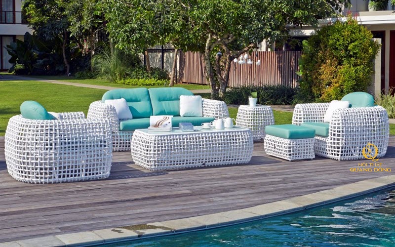 Sofa mây nhựa tại Nội thất Quang Đông giải pháp đồng bộ cho resort, villa, khách sạn cao cấp Nội thất Quang Đông nhận sản xuất theo yêu cầu cho các dự án resort, khách sạn, khu nghỉ dưỡng